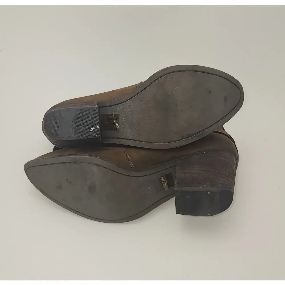 Jeffrey Campbell Ibiza Jonás Leather Brown Booties Size 9.5 Womens